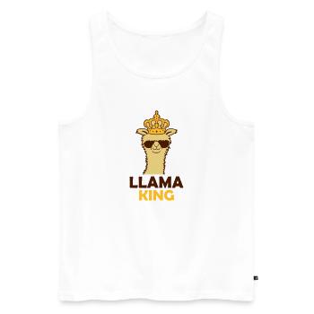Llama King Chef cool - Männer Premium Bio Tank Top - Weiß - Vorne - AI Model Male 178 light (178cm)