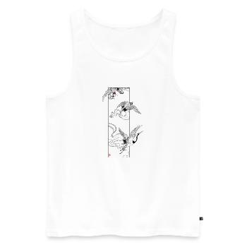 Grues - Débardeur bio Premium Homme - blanc - Devant - Michal (187cm)