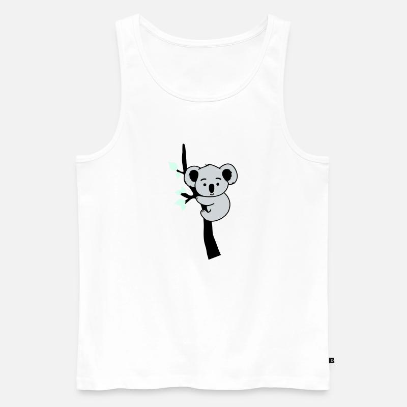 Koala Bear Comic Tree - Men's Premium Organic Tank Top - white