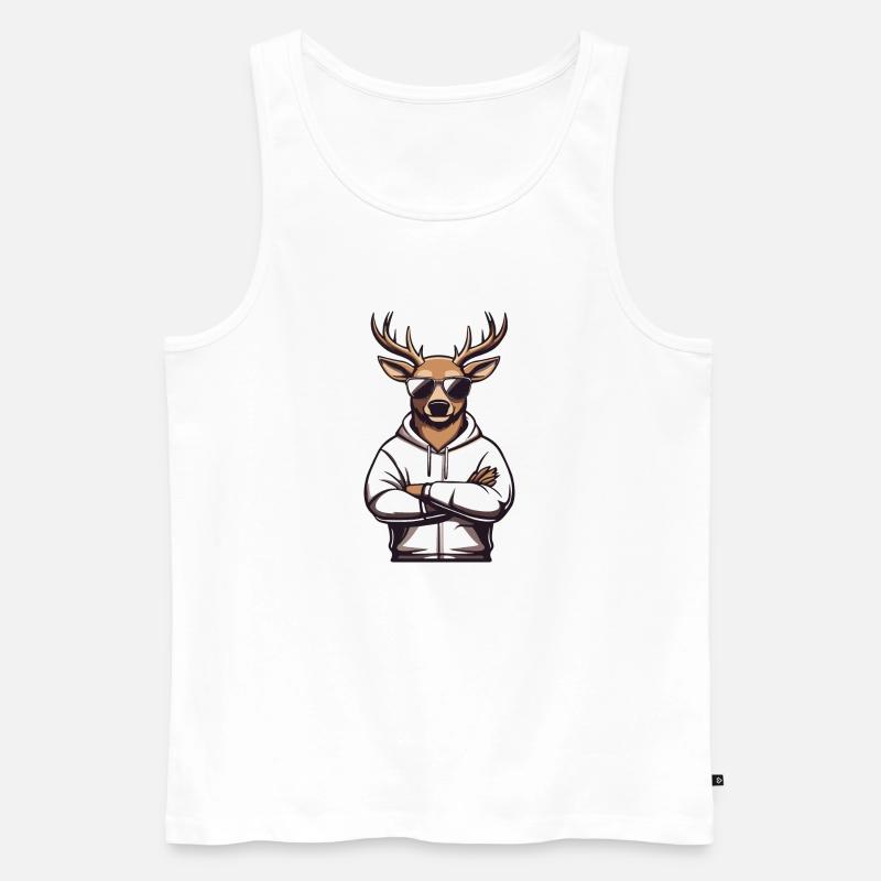 Reh Sonnenbrille Comic - Männer Premium Bio Tank Top - Weiß