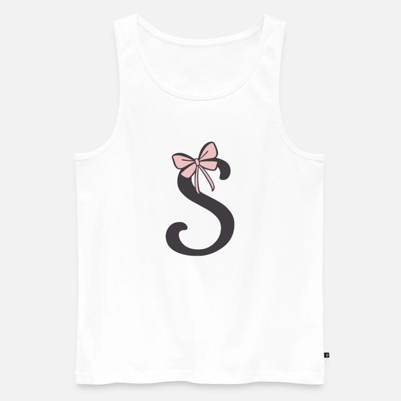 Anfangsbuchstabe S Schleifchen - Männer Premium Bio Tank Top - Weiß