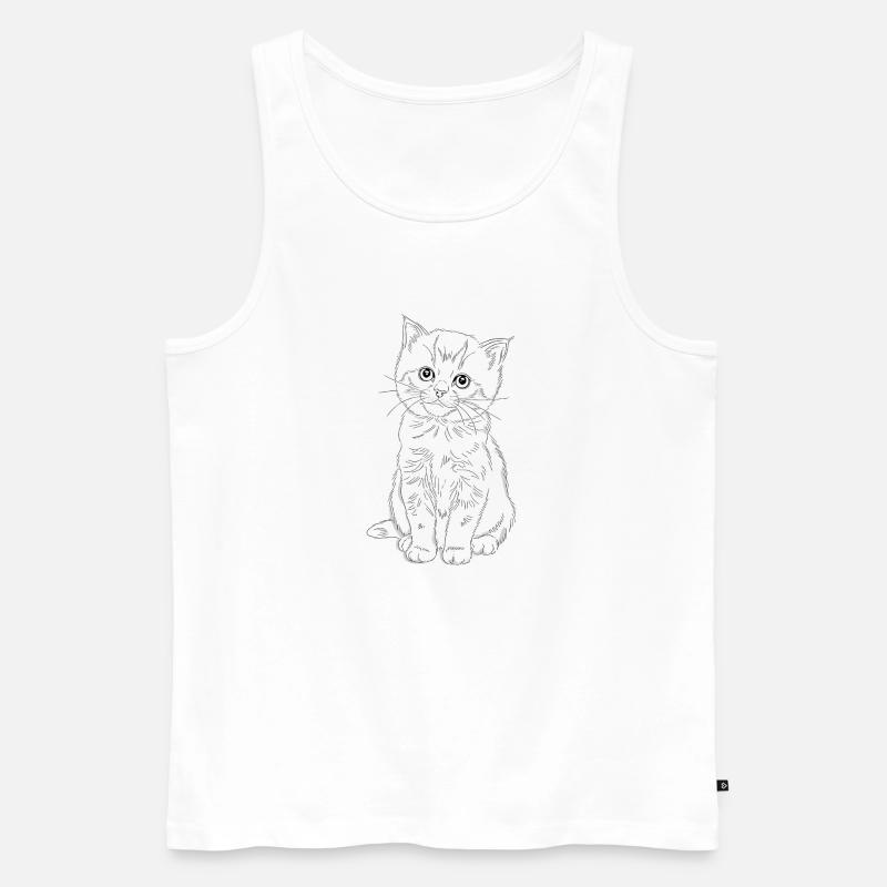 Schüchternes Kätzchen - Männer Premium Bio Tank Top - Weiß