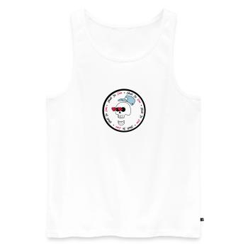 skull in love - halloweem - skull - Men's Premium Organic Tank Top - white - Front - AI Model Male 178 light (178cm)