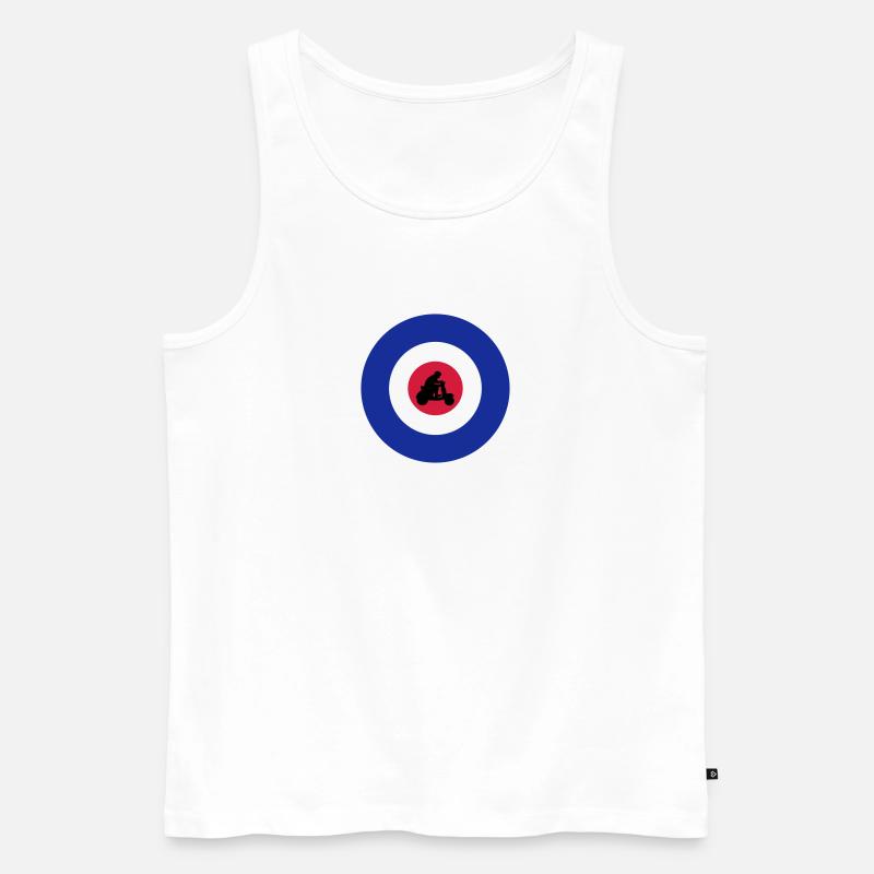 Target mit Rollerfahrer - Männer Premium Bio Tank Top - Weiß