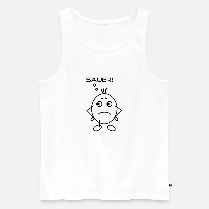 Eierkopf sauer - Männer Premium Bio Tank Top - Weiß