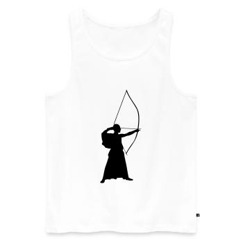 Kyudo - Japanisches Bogenschießen - Männer Premium Bio Tank Top - Weiß - Vorne - AI Model Male 178 light (178cm)