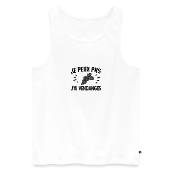 je peux pas j'ai vendanges - Débardeur bio Premium Homme - blanc - Devant - Michal (187cm)
