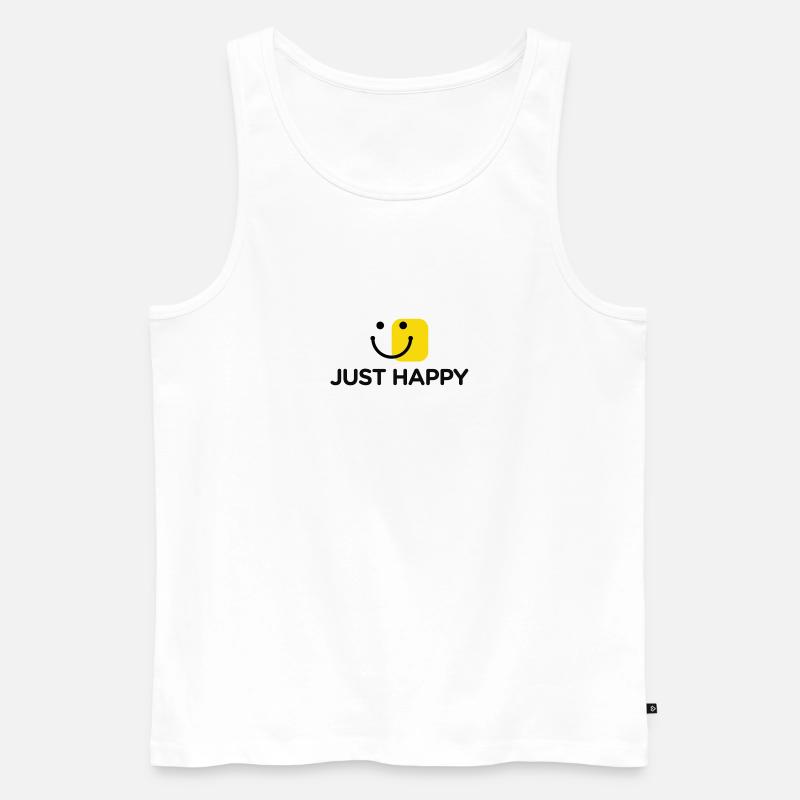 Just be happy - Männer Premium Bio Tank Top - Weiß