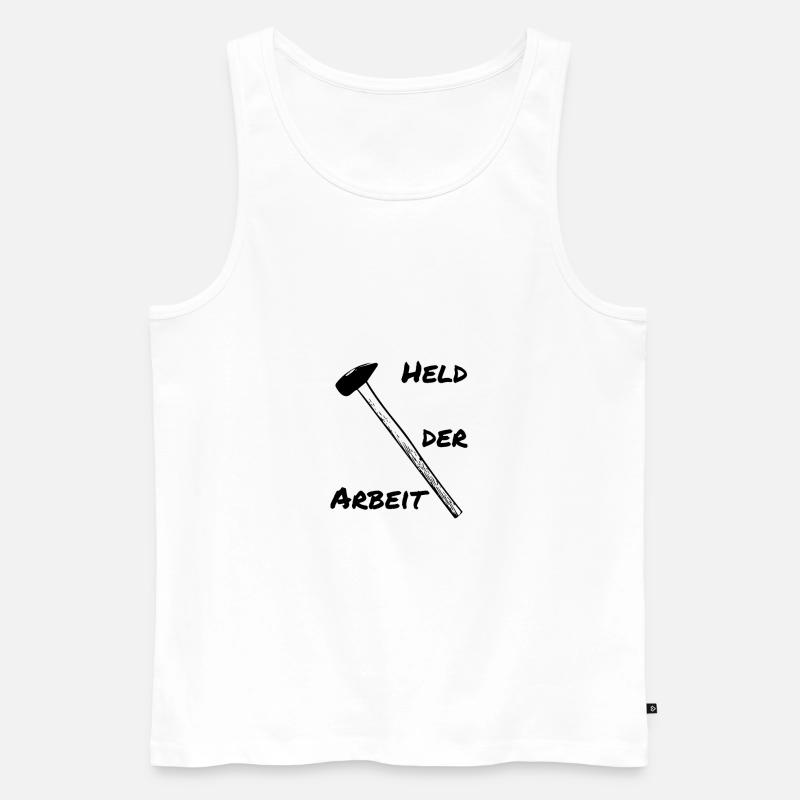 Held der Arbeit - Männer Premium Bio Tank Top - Weiß