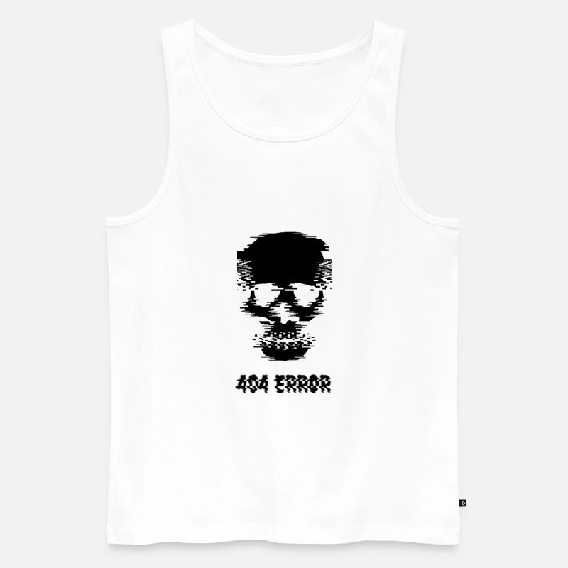 404 Error Skullhead Design - Männer Premium Bio Tank Top - Weiß