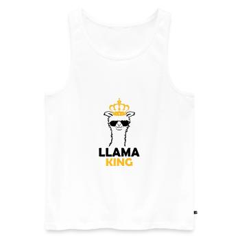 Llama King lustig Chef - Männer Premium Bio Tank Top - Weiß - Vorne - AI Model Male 178 light (178cm)