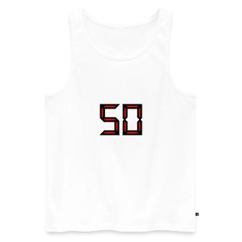 50. 50 YEARS. 50th ANNIVERSARY. BIRTHDAY 50 YEARS. - Men's Premium Organic Tank Top - white - Front - AI Model Male 178 light (178cm)