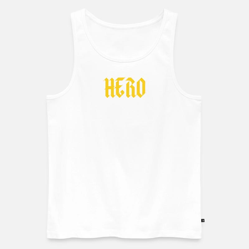 Gothic Hero Text - Männer Premium Bio Tank Top - Weiß