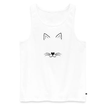Cat - Men's Premium Organic Tank Top - white - Front - Michal (187cm)