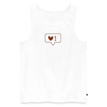 Pêche aux cœurs - Débardeur bio Premium Homme - blanc - Devant - Michal (187cm)