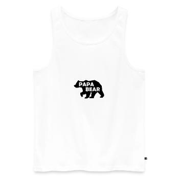 Papa Bear Baer Papa Tshirt - Männer Premium Bio Tank Top - Weiß - Vorne - AI Model Male 178 light (178cm)