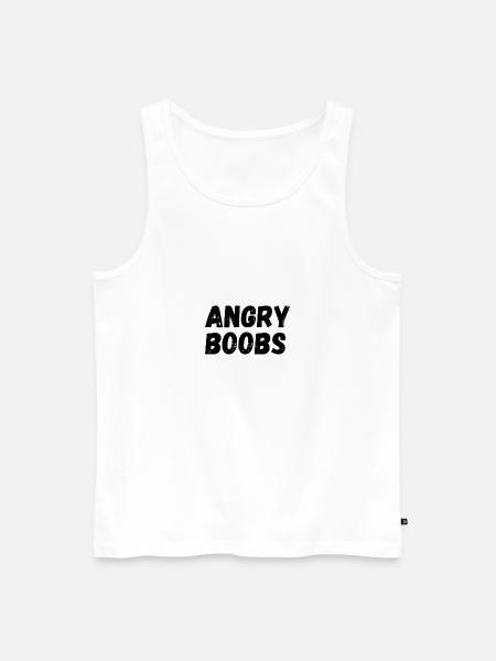 Angry Boobs - Männer Premium Bio Tank Top - Weiß
