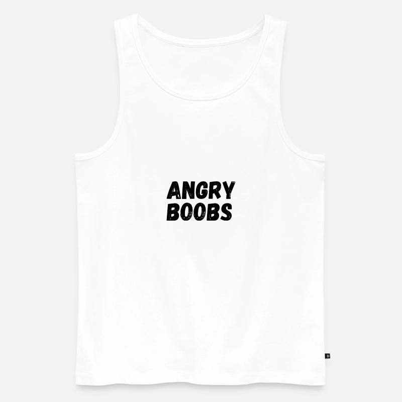 Angry boobs - Débardeur bio Premium Homme - blanc