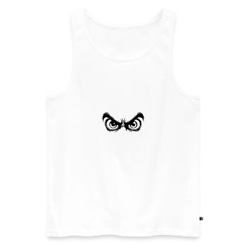 Augen mit starrem beobachtendem Blick - Männer Premium Bio Tank Top - Weiß - Vorne - AI Model Male 178 light (178cm)
