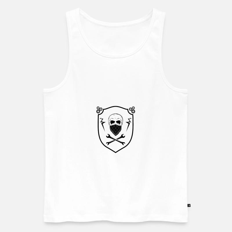 Schädel - Männer Premium Bio Tank Top - Weiß