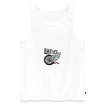 Bike Life - Männer Premium Bio Tank Top - Weiß - Vorne - Michal (187cm)