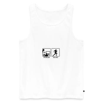 Running solves Problems - Man - Men's Premium Organic Tank Top - white - Front - AI Model Male 178 light (178cm)