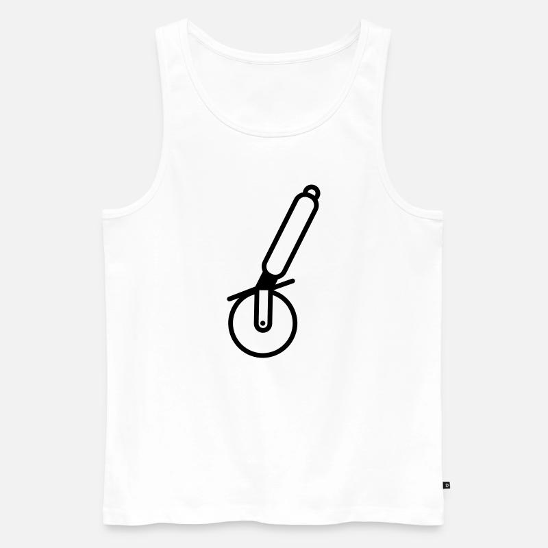 Pizzaschneider - Männer Premium Bio Tank Top - Weiß