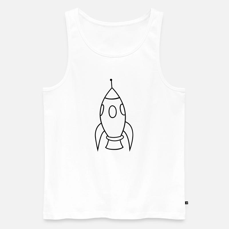 Rakete - Männer Premium Bio Tank Top - Weiß