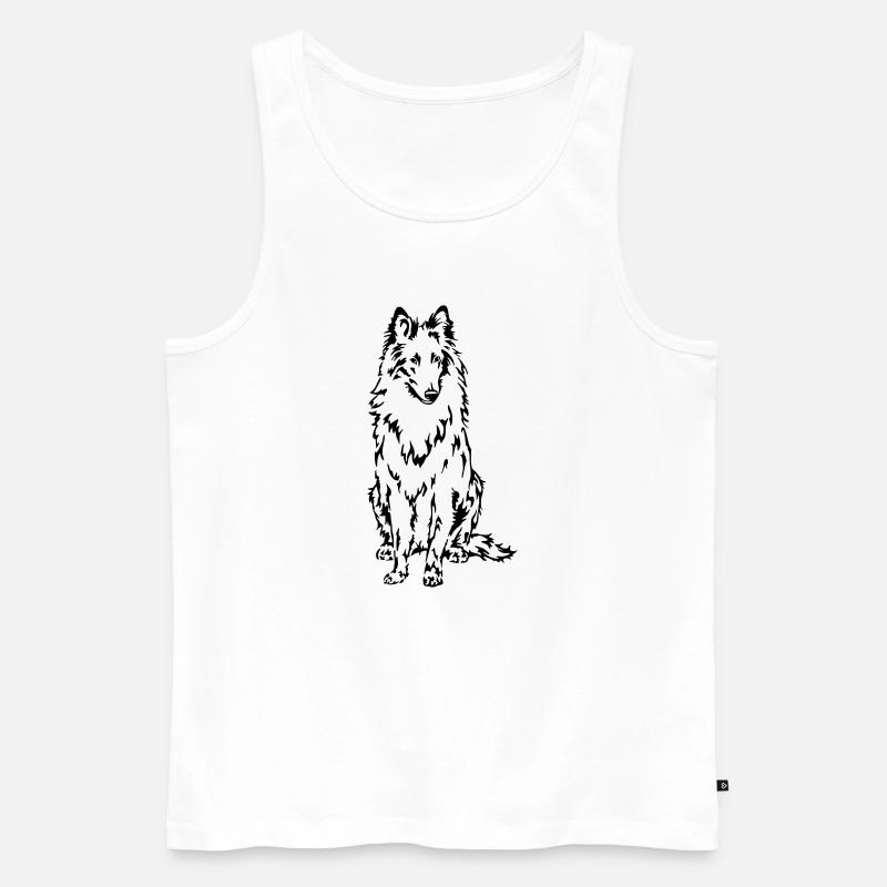 Groenendael Hundemotiv - Männer Premium Bio Tank Top - Weiß