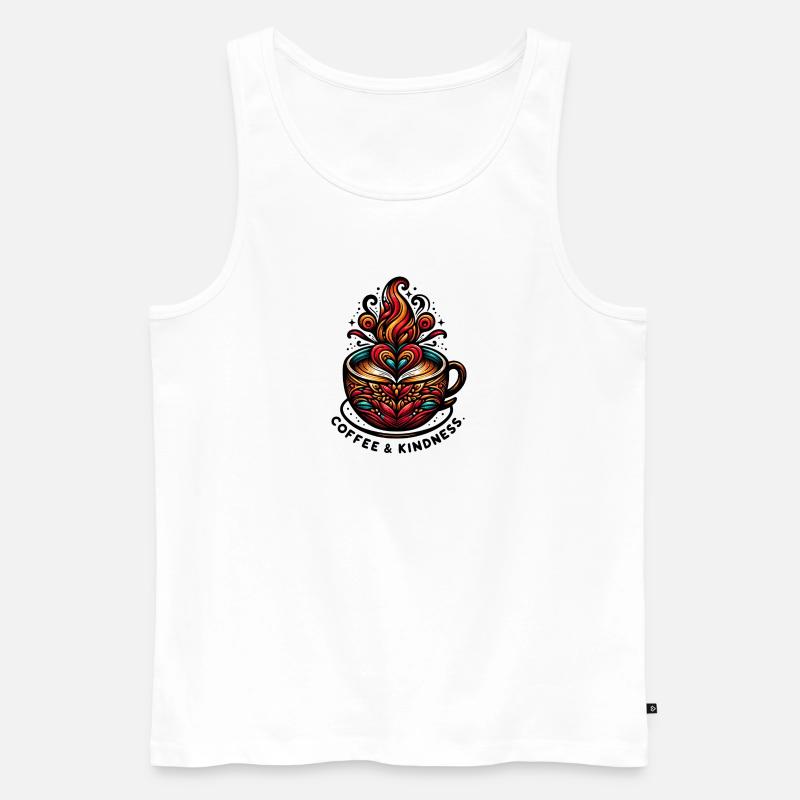 Coffee & Kindness - Männer Premium Bio Tank Top - Weiß