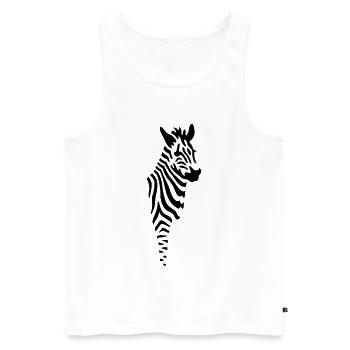 zebra - Débardeur bio Premium Homme - blanc - Devant - AI Model Male 178 light (178cm)