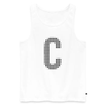 Grille de lettres C - Débardeur bio Premium Homme - blanc - Devant - AI Model Male 178 light (178cm)