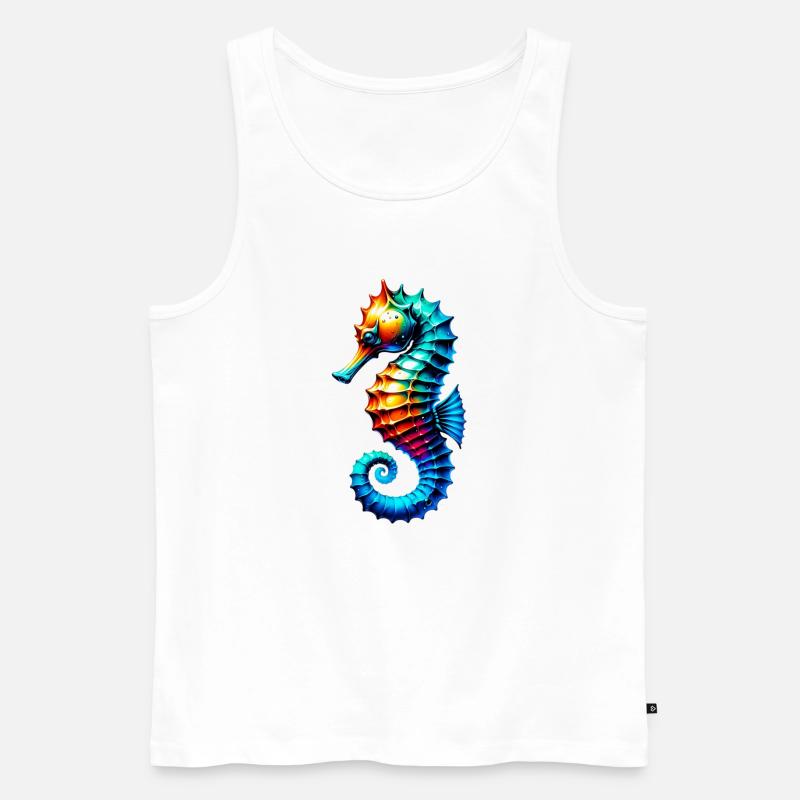 Seepferdchen - Männer Premium Bio Tank Top - Weiß