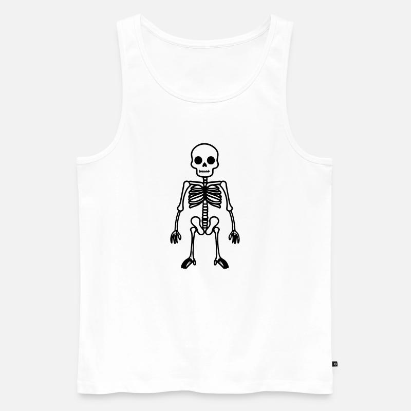 Skelett Comic - Männer Premium Bio Tank Top - Weiß
