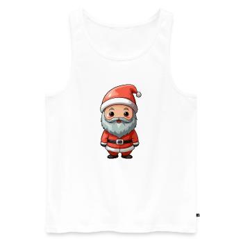 Santa Cartoon Charm - Men's Premium Organic Tank Top - white - Front - AI Model Male 178 light (178cm)