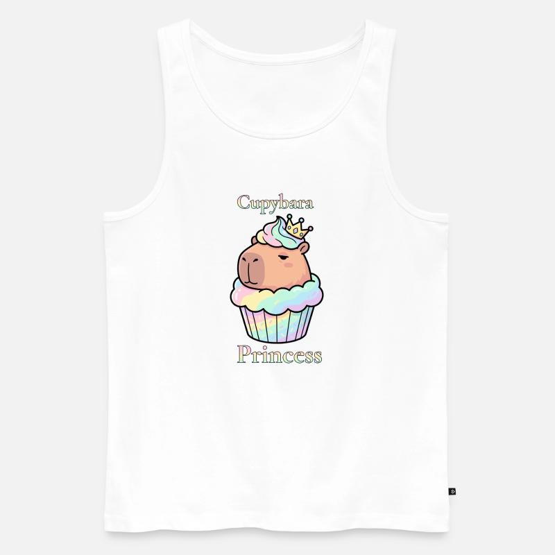 Cupybara Princess Capybara Cupcake mit Krone - Männer Premium Bio Tank Top - Weiß