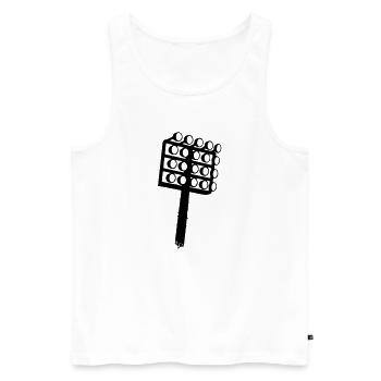 Icône du football à projecteurs de stade - Débardeur bio Premium Homme - blanc - Devant - AI Model Male 178 light (178cm)