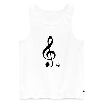 Notenschluessel - Männer Premium Bio Tank Top - Weiß - Vorne - Michal (187cm)