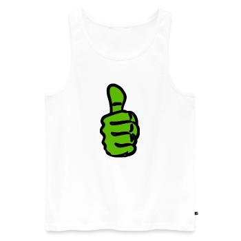 Contraste avec le pouce vert - Débardeur bio Premium Homme - blanc - Devant - Michal (187cm)