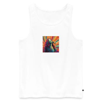 Sängerin Musik - Männer Premium Bio Tank Top - Weiß - Vorne - Michal (187cm)