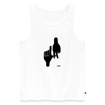los angeles signe de la main par wam - Débardeur bio Premium Homme - blanc - Devant - AI Model Male 178 light (178cm)