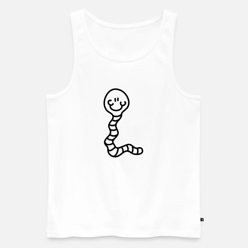 Wurm - Line - Männer Premium Bio Tank Top - Weiß