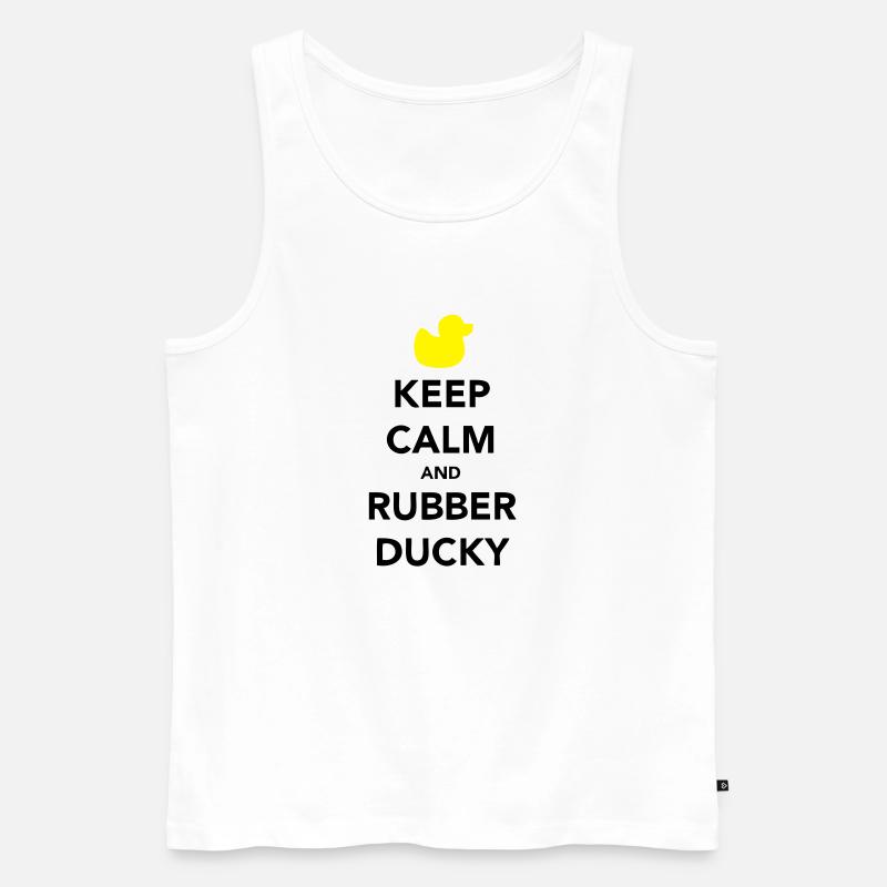 Keep Calm and Rubber Ducky - Männer Premium Bio Tank Top - Weiß