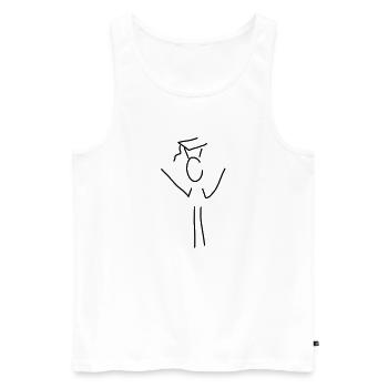 freude über doktortitel - Männer Premium Bio Tank Top - Weiß - Vorne - Michal (187cm)