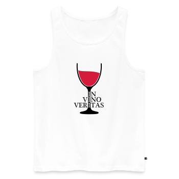 IN VINO VERITAS 2c verre de vin - Débardeur bio Premium Homme - blanc - Devant - Michal (187cm)
