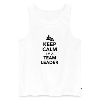 Keep calm I’m a team leader - Men's Premium Organic Tank Top - white - Front - Michal (187cm)