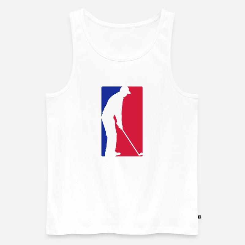 Blau Rot Golf - Männer Premium Bio Tank Top - Weiß