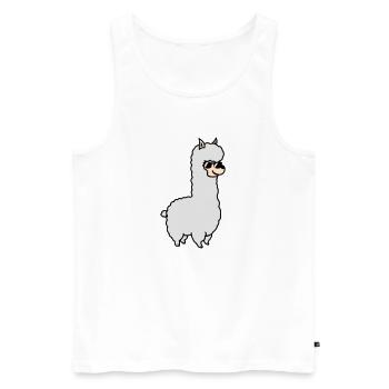Alpaca Cool - Männer Premium Bio Tank Top - Weiß - Vorne - Michal (187cm)