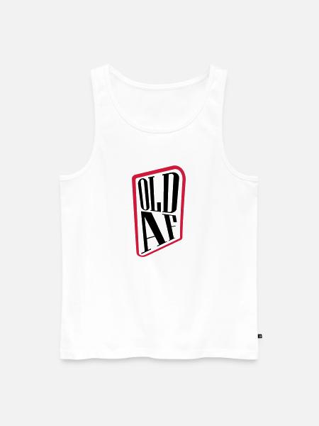 old AF Text Logo - Men's Premium Organic Tank Top - white