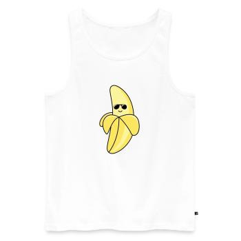 cool banana 01 - Männer Premium Bio Tank Top - Weiß - Vorne - AI Model Male 178 light (178cm)
